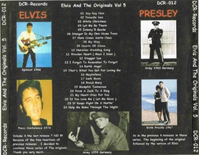 The King Elvis Presley, CD, DCR, DCR012, Elvis And The Originals Volume 5