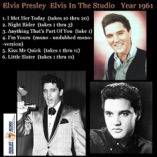The King Elvis Presley, CD CDR Other, 2002, Elvis In The Studio, 1961, Volume 6