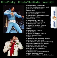 The King Elvis Presley, CD CDR Other, 2002, Elvis In The Studio, 1972, Volume 1