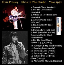 The King Elvis Presley, CD CDR Other, 2002, Elvis In The Studio, 1972, Volume 2