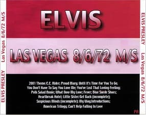 The King Elvis Presley, CDR PA, August 6, 1972, Las Vegas, Nevada