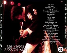 The King Elvis Presley, CDR PA, August 22, 1974, Las Vegas, Nevada, Live In Vegas