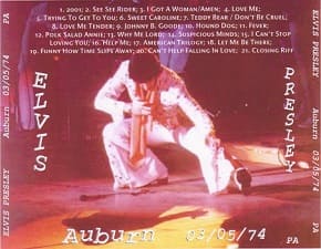 The King Elvis Presley, CDR PA, March 5, 1974, Auburn, Alabama, Auburn