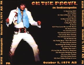 The King Elvis Presley, CDR PA, October 5, 1974, Indianapolis, Indiana, On The Prowl