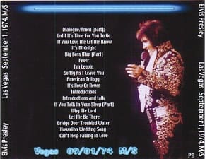 The King Elvis Presley, CDR PA, September 1, 1974, Las Vegas, Nevada, Las Vegas