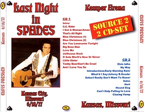 The King Elvis Presley, CDR pa, June 18, 1977, Kansas City, Missouri, Last Night In Spades