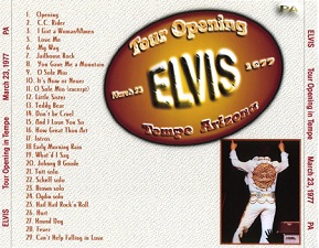 The King Elvis Presley, CDR pa, June 23, 1977, Des Moines, Iowa, Tour Opening In Tempe