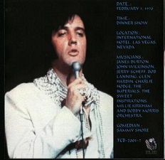 The King Elvis Presley, CDR TCB, February 5, 1970, King Of Vegas Volume 2