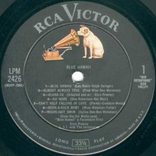 The King Elvis Presley, album, RCA lsp-2426, 1961, Blue Hawaii