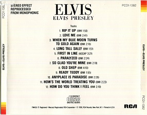 The King Elvis Presley, CD, pcd1-1382, 1984, Elvis