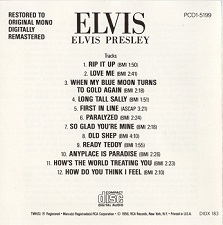 The King Elvis Presley, CD, pcd1-5199, 1984, Elvis