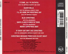 The King Elvis Presley, CD, 4395-2-R, 1987, Memories Of Christmas