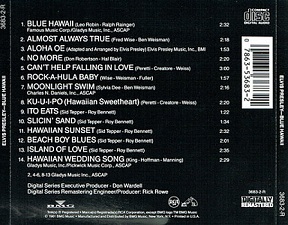 The King Elvis Presley, CD, RCA, 3683-2-R, 1988, Blue Hawaii