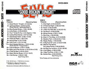 The King Elvis Presley, CD, SVC2-0824, 1988, Good Rockin' Tonight