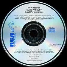 The King Elvis Presley, CD, PDC2-1251, 1990, Elvis Presley Great Performances