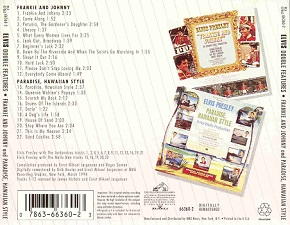 The King Elvis Presley, CD, RCA, 07863-66360-2, 1994, Double Features; Frankie And Jonny / Paradise, Hawaiian Style