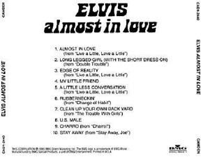 The King Elvis Presley, CD, RCA, CAD1-2440, 1997, Almost In Love