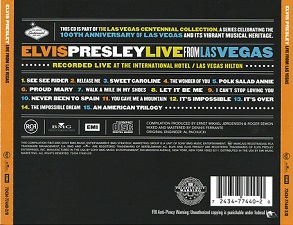 The King Elvis Presley, CD, BMG, 72434-77440-2, 2005, Live From Las Vegas