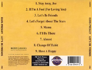 The King Elvis Presley, CD, BMG, SONY, 82876-89959-2, 2006, Let's Be Friends