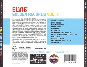 The King Elvis Presley, CD, BMG, SONY, 88697-07422-2, 2007, Elvis' Golden Records, Vol.3