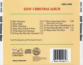 The King Elvis Presley, camden, cd, Back Cover, Elvis' Christmas Album, Cad1-2428, 1987