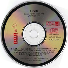 The King Elvis Presley, camden, cd, CD Cover, Elvis Sings For Children And Grownups Too (Special Music), Cad1-2704, 1989