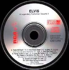 The King Elvis Presley, camden, cd, CD Cover, Elvis; A Legendary Performer,Vol.1 (Special Music Release), Cad1-2705, 1989