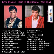 The King Elvis Presley, CD CDR Other, 2002, Elvis In The Studio, 1967, Volume 1