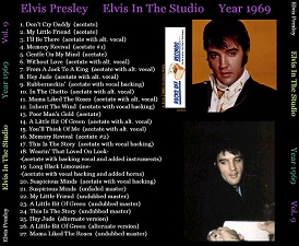 The King Elvis Presley, CD CDR Other, 2002, Elvis In The Studio, 1969, Volume 9