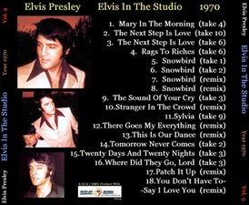 The King Elvis Presley, CD CDR Other, 2004, Elvis In The Studio, 1970, Volume 9