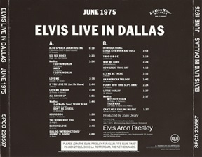 The King Elvis Presley, Import, 1987, Live In Dallas