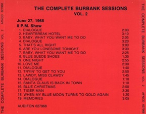 The King Elvis Presley, Import, 1990, The Complete Burbank Sessions Vol. 2