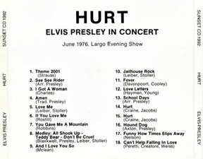 The King Elvis Presley, Import, 1992, Hurt