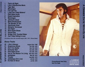 The King Elvis Presley, Import, 1997, A Dinner Date With Elvis