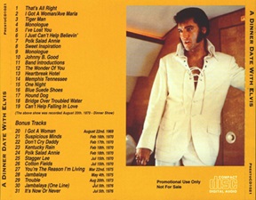 The King Elvis Presley, Import, 1997, A Dinner Date With Elvis [Second Pressing]