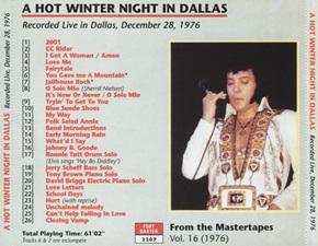 The King Elvis Presley, Import, 1998, A Hot Winter Night In Dallas  [Second Pressing]