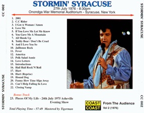 The King Elvis Presley, Import, 1999, Stormin' Syracuse