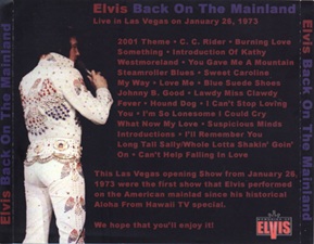 The King Elvis Presley, Import, 2005, Back On The Mainland