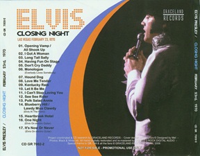 The King Elvis Presley, Import, 2006, Closing Night - February 23, 1970