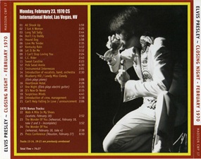 The King Elvis Presley, Import, 2007, Closing Night February 1970