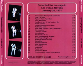 The King Elvis Presley, Import, 2010, Opening Night 1971