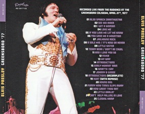The King Elvis Presley, Import, 2017, Greensboro '77