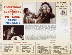 The King Elvis Presley, Back Cover / CD / Something For Everybody & Pot Luck / 2004-2 / 2000