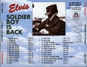 The King Elvis Presley, Back Cover / CD / Soldier Boy Is Back / 2005-2 / 2000