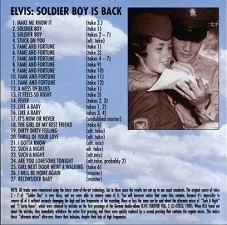 The King Elvis Presley, CD / Inlay / Soldier Boy Is Back / 2005-2 / 2000