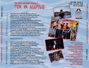 The King Elvis Presley, Back Cover / CD / The Movie Acetates Vol. 1 Fun In Acapulco / 2024-2 / 2002