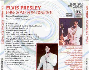 The King Elvis Presley, Back Cover / CD / Have Some Fun Tonight / 2026-2 / 2002