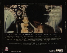The King Elvis Presley, Back Cover / CD / Aztec King / 2032-2 / 2003