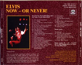 The King Elvis Presley, Back Cover / CD / Now - Or Never! / 2042-2 / 2004