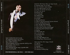 The King Elvis Presley, Back Cover / CD / Springtime In Nevada / 2049-2 / 2005